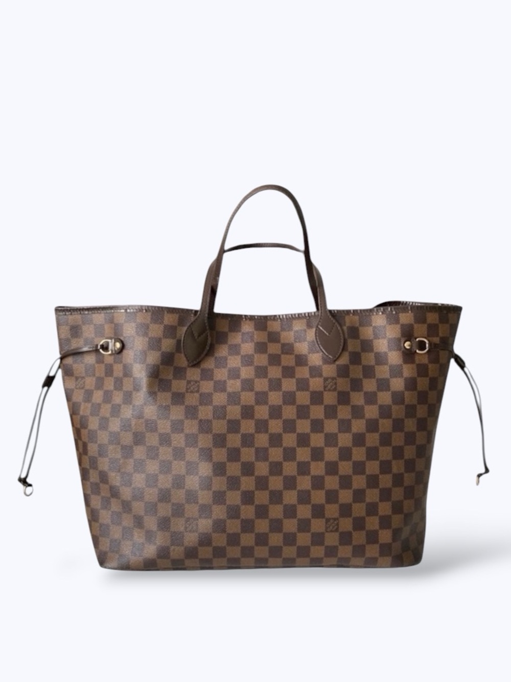 Louis Vuitton Neverfull GM Damier Ebene Tote Handbag Red Organizer Insert w COA